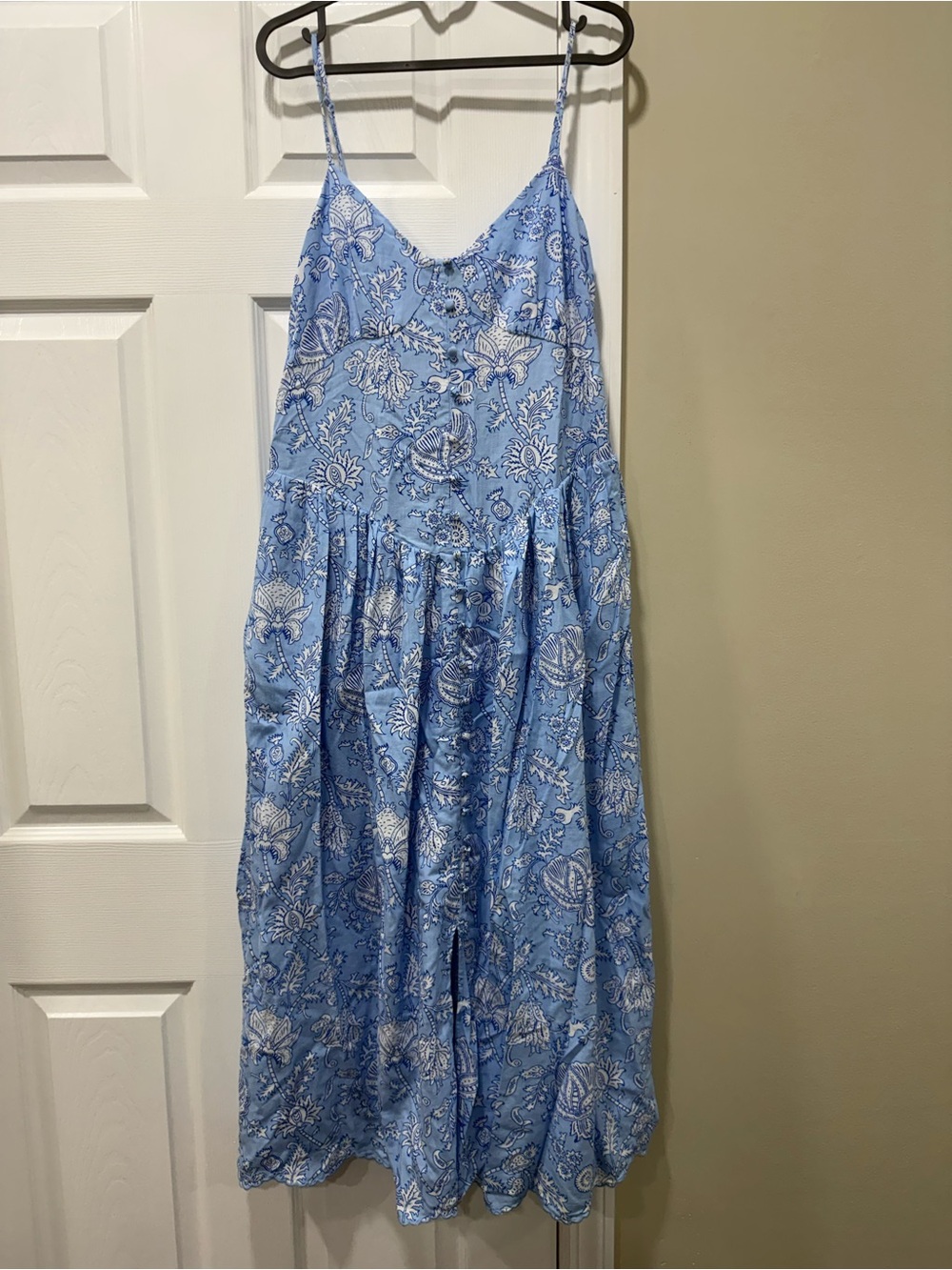 Roller Rabbit Blue and White Paisley Maxi Dress